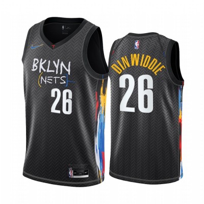 Nike Brooklyn Nets #26 Spencer Dinwiddie Black NBA Swingman 2020-21 City Edition Jersey Men's